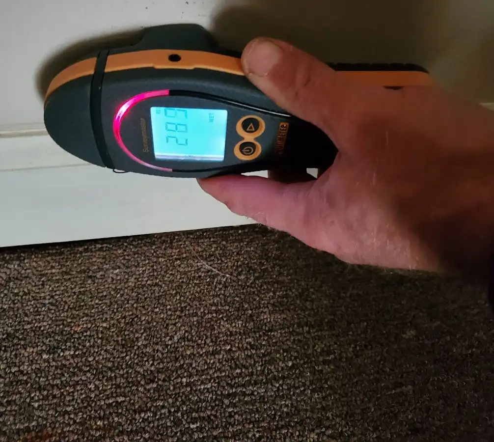 Moisture detection at baseboard during Sewage Cleanup & Sanitation in Fort Mitchell